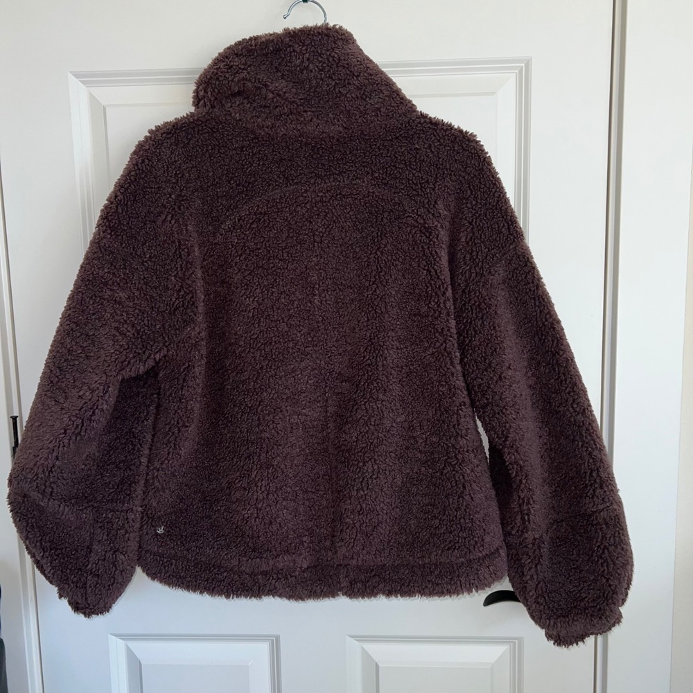 Lululemon Cinchable Fleece Zip Up Jacket Size 8 Brown - Picture 3 of 9